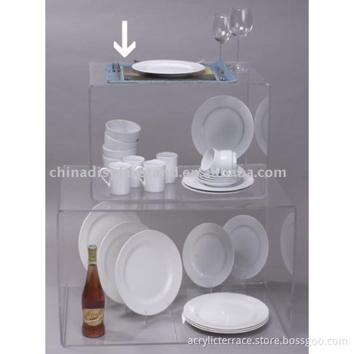 design lucite window cardboard stand